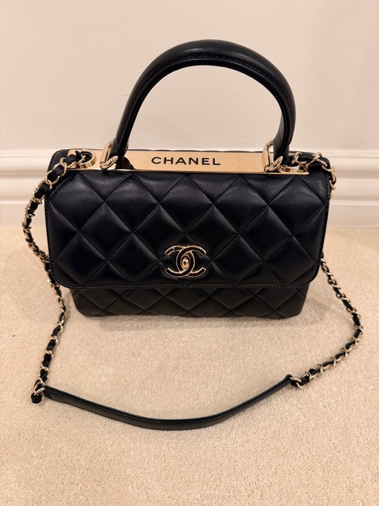CHANEL Handbags - CHANEL Black Quilted Lambskin Top-Handle Satchel.